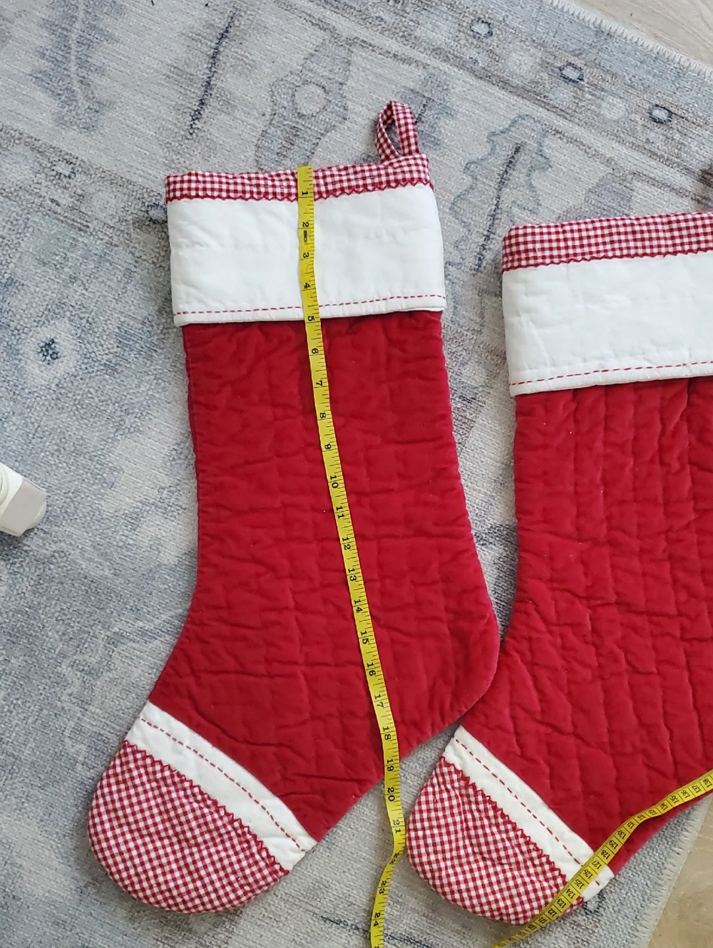 Pottery Barn Kids Set Of 2 Red Velvet Quilted Stockings 100% Cotton 20